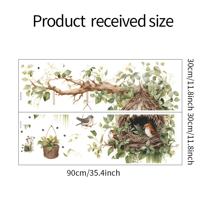 Lovely branch bird's nest Wall Stickers Living Room Bedroom Home Background Wall Decor Self-adhesive Vinyl Sticker Wallpaper