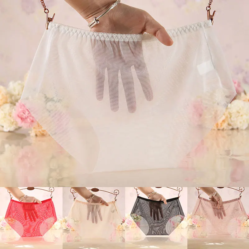 

Women's Underwear Traceless Ultra-thin Panties Mesh Transparent Breathable Ice Silk Briefs Sexy Underwear Knickers