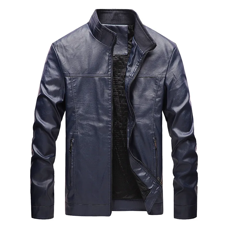 

New Men's Leather Jacket Autumn Winter PU Coats Men Brand Clothing Fashion Business Outerwear Male Coat B01560