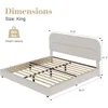 King Size Boucle Bed Frame, Upholstered Cloud Beds Frames with Headboard, Soft Platform Bed Frame with Thickened Footboard 3