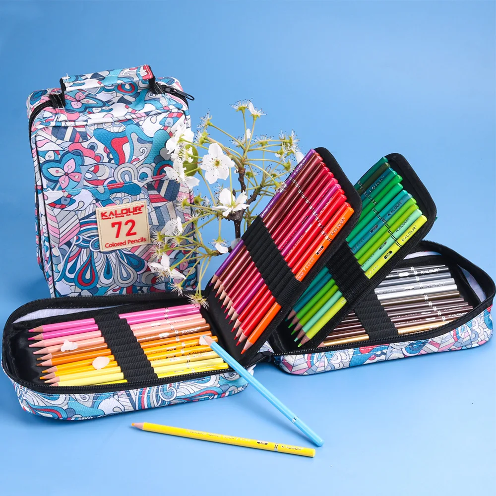 KALOUR Artist's Professional Oil Colored Pencil Set - Premium Coloring and Sketching Art Supplies