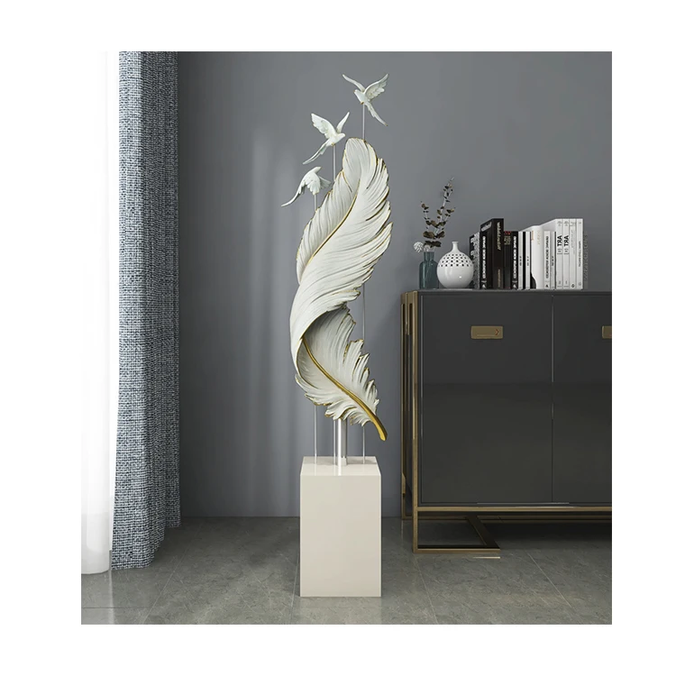 

Floor Decoration Feather Sculptures For Home Nordic Feather Ornaments Art Decor Feather Home Modern