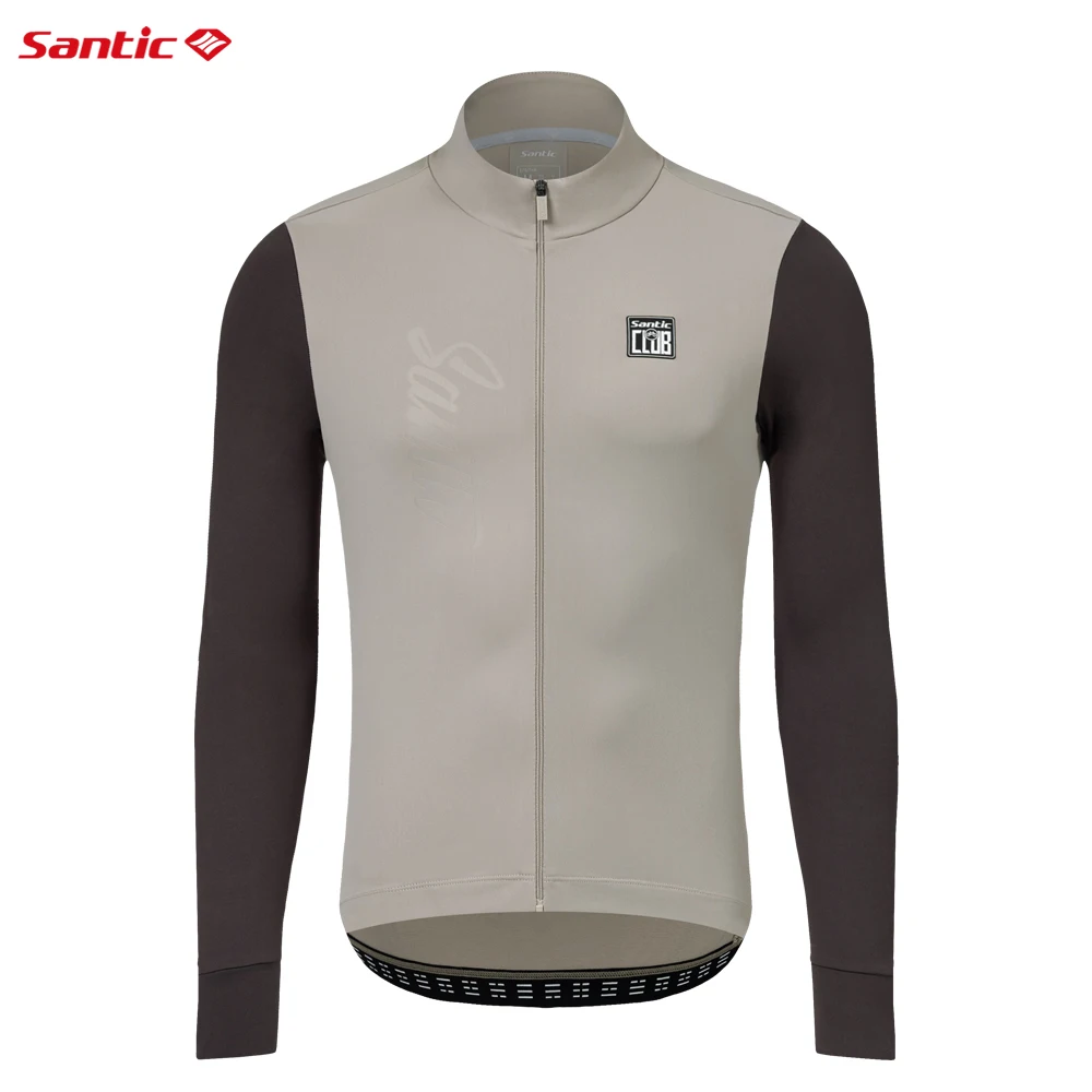 thumbnail image 1 of Santic - Chaquetas de ciclismo de invierno para hombre, camisetas de ciclismo de manga larga, camisetas de ciclismo de carretera con forro polar que mantienen el calor, camisetas de MTB WM3C01157, 1 of 5