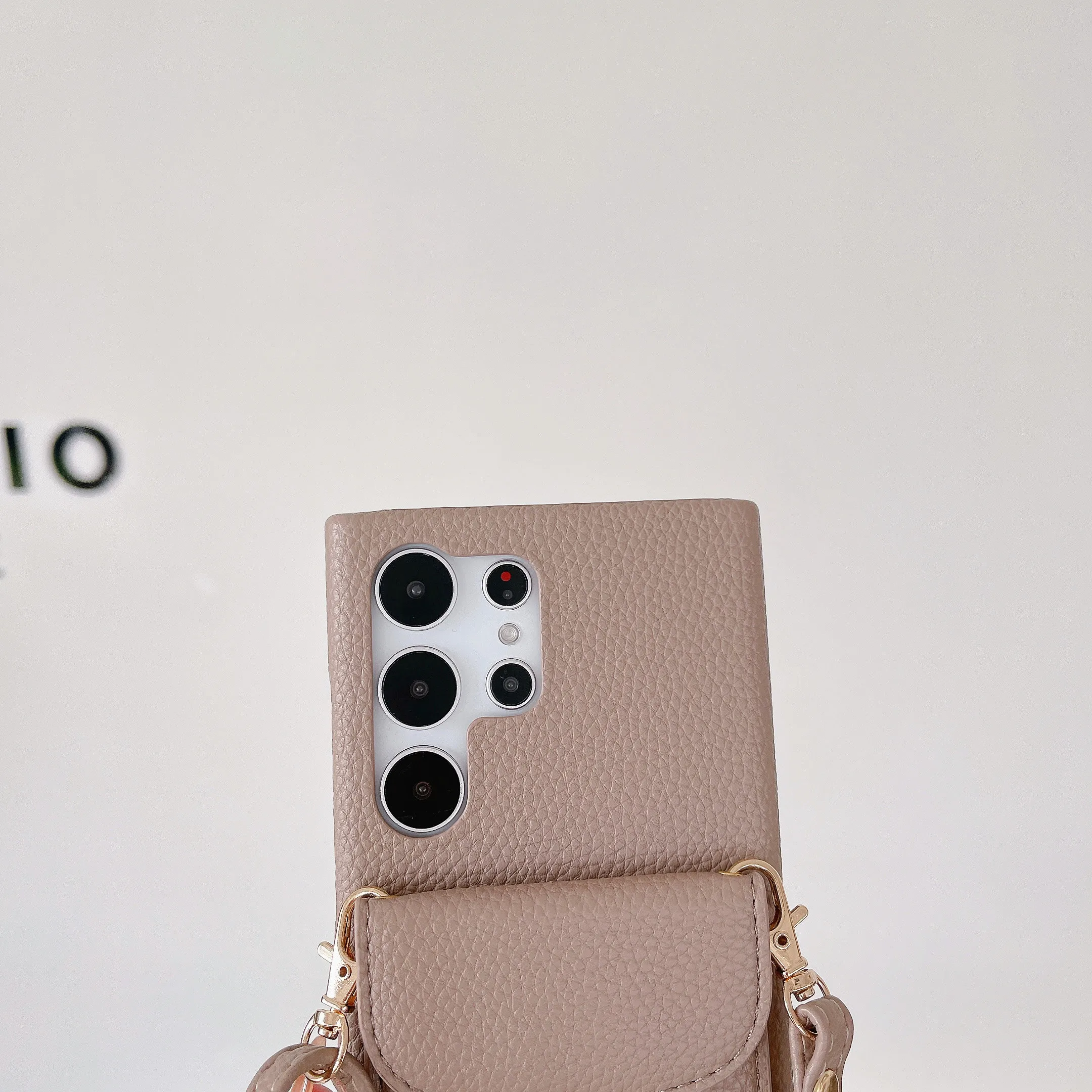 Luxury Leather Wallet Crossbody Lanyard Case with Card Slots