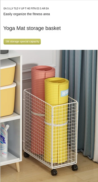 Laundry Basket Multifunctional Yoga Mat Organizer Basket Seam Badminton  Racket Fitness Equipment Metal Basket Removable Cart - AliExpress