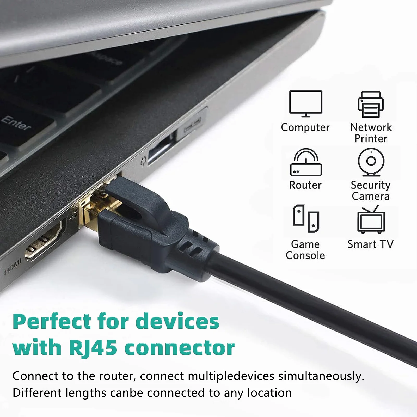 CAT8 40Gbps 이더넷 케이블 - 가정/사무실/게임/데이터 센터용 차폐, 내구성, 고속 네트워크 케이블