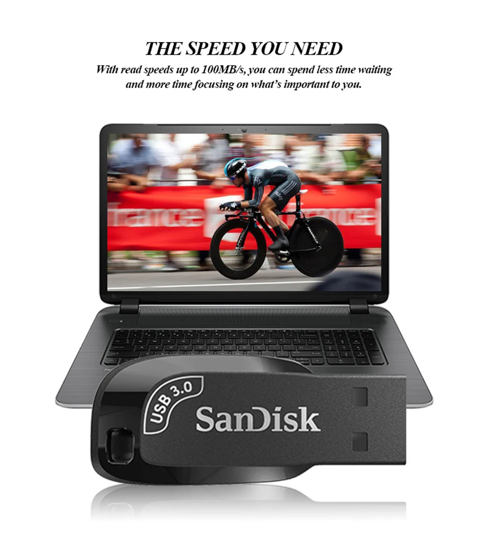Flash Drive SanDisk USB3.0 CZ410 32GB 64GB 128GB 256GB Pen Drive Memory Stick External Storage