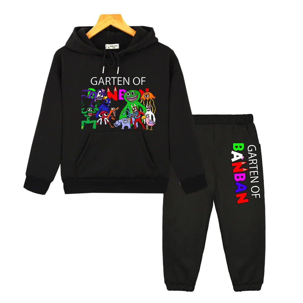 

Cartoon hoodie set Garten of Banban Print Anime Fleece sweatshirt boy girl kids boutique clothes Kawaii pullover Children suit