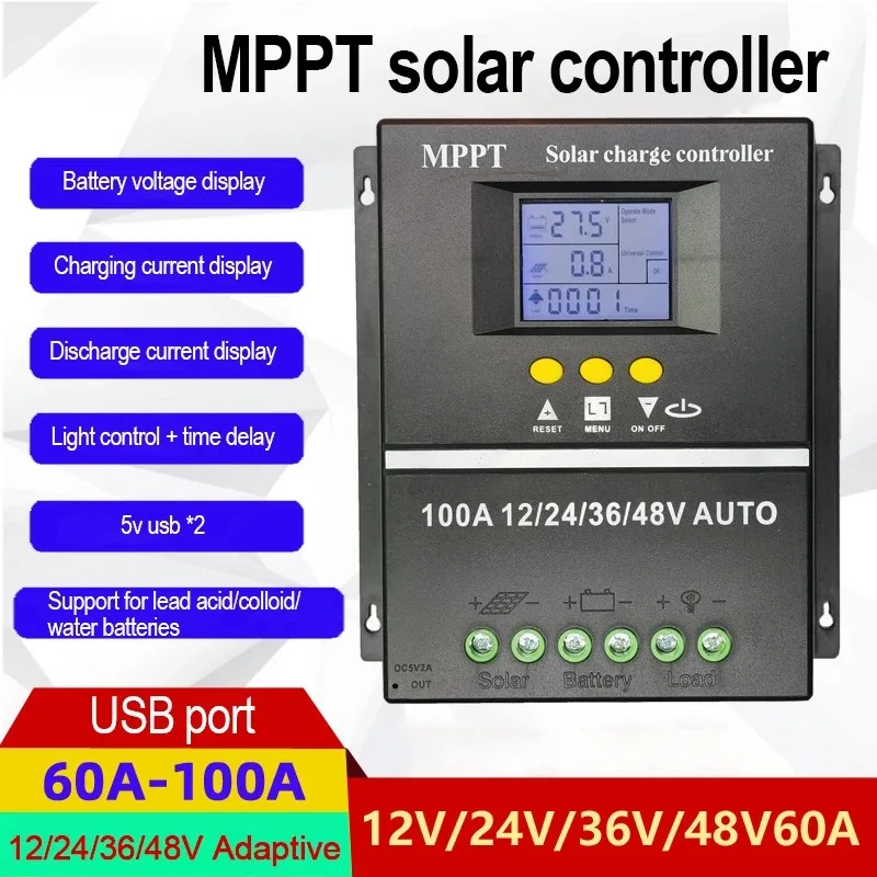 Regolatore Di Carica Solare Fotovoltaico Regolatore Di Carica Solare 60a Mppt 12 24 36 48 Volt Per Il 882282 - Foto 14
