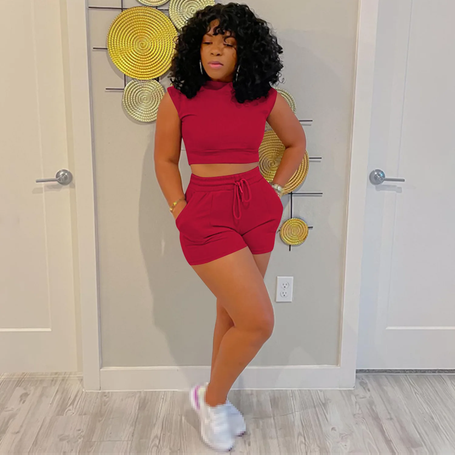 2点セット,女性用夏服,ショートパンツ,卸売アイテム,ビジネス