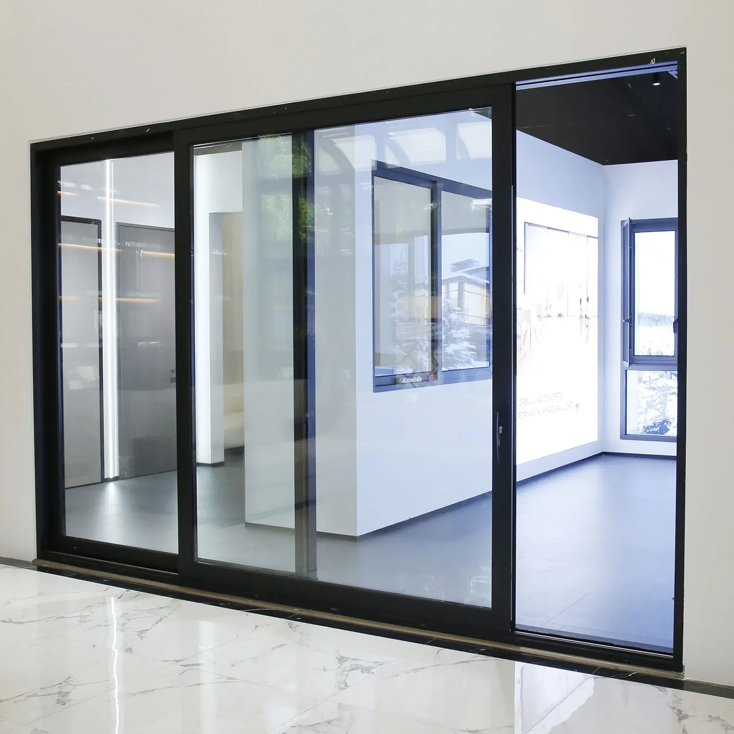 Modern Interior Exterior Patio Garden Double Glass Door Minimalist Design Partition Thermal Break Aluminum Sliding Door
