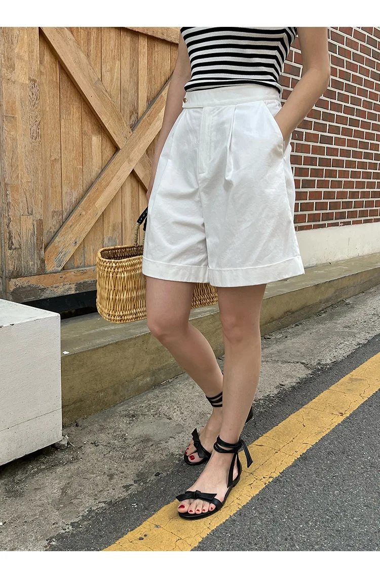 Summer High-Waisted Loose Shorts for Women Casual Solid Color plus Size Wide Waist Elastic Comfortable Fit