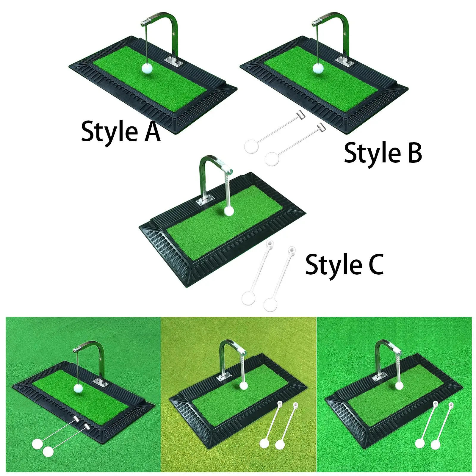 

Portable Golf Swing Trainer Golf Swing Practice Mat Golf Hitting Aid Simulators for Garden Backyard