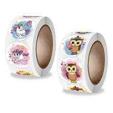 

100PCS Rainbow Owl Unicorn Thank You Sticker Labels Sealing Paper Stickers Stationery Supply Decoration Child Scrapbooking