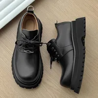 Nouvelles Chaussures Décontractées en Cuir de Haute Qualité pour Homme 2026 – Chaussures Derby Classiques à Bout Large, Tendance, Rehaussantes pour Homme 2