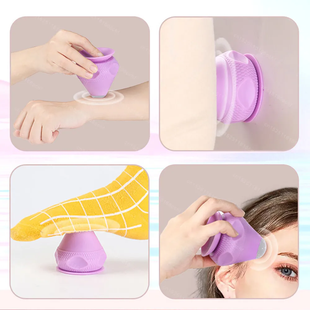 Silicone Vibrating Fascia Ball Massager Suction Cup for Wall-Mounted Body Massager Trigger Point Muscle Relaxation Pain Relief