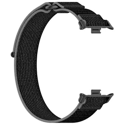 Nylon Fashion Strap Bracelet for Smart Watches - Wild Diameter Band (Black grey)
