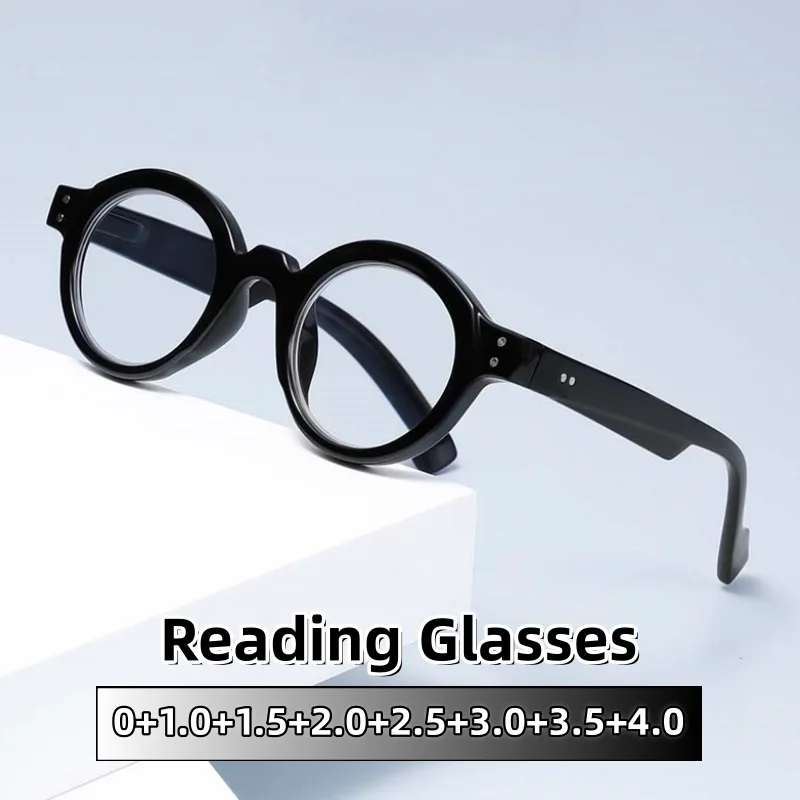Vintage Small Round Frame Blue Light Blocking Reading Glasses