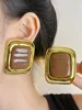 Vintage  Black Geometric Large Square Ear clips Without Pierced for Women Jewelry  Exaggerated Female Fashion Party Jewelry 1