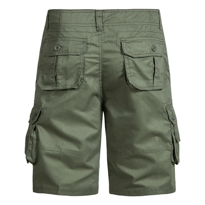 Men's Cotton Pants Men's Summer Thin Loose Multi-Pocket Work Shorts