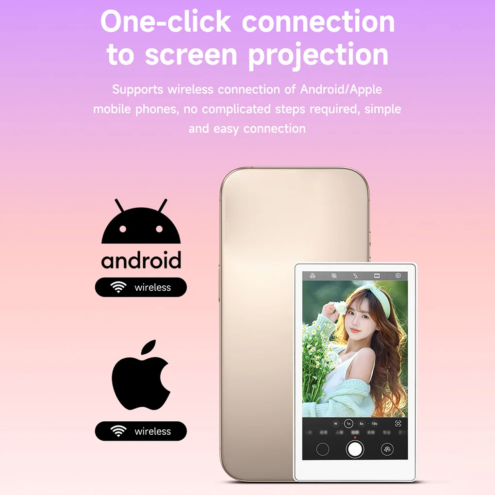 Mobile Selfie Wireless Screen Mirroring Device, Rear Camera, Live Streaming, Selfies, Magnetic Attraction Screen Sharing Device