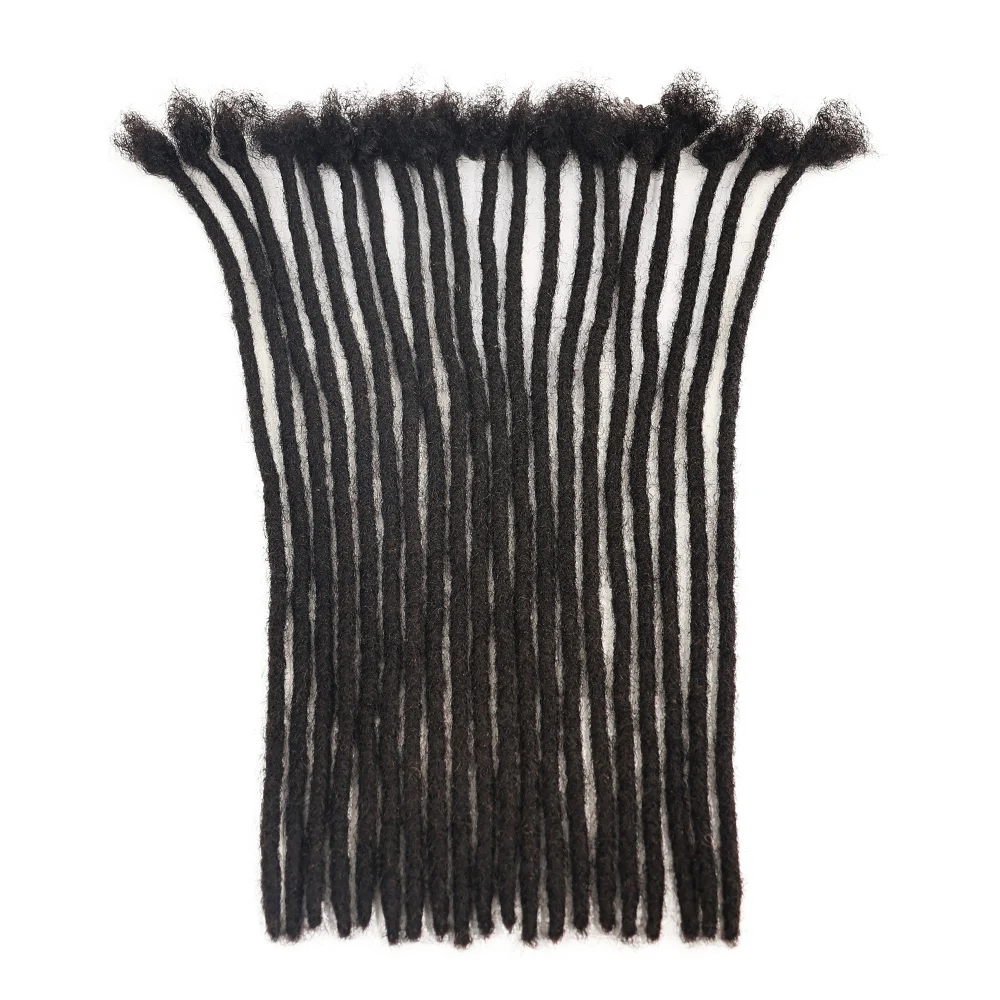 Estensioni Inter Loc in Capelli Umani Veri al 100% da 4-28 Pollici, Larghezza 0,6 cm, Dreadlock Completamente Fatti a Mano, 20 Ciocche per Uomini e Donne - immagine 2