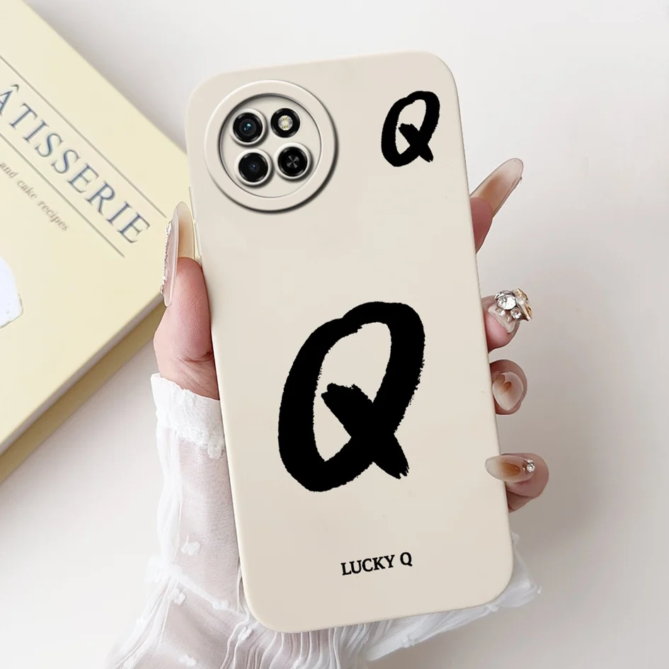 Fashionable A-Z Letter Soft Silicone Lens Protective Phone Case Cover