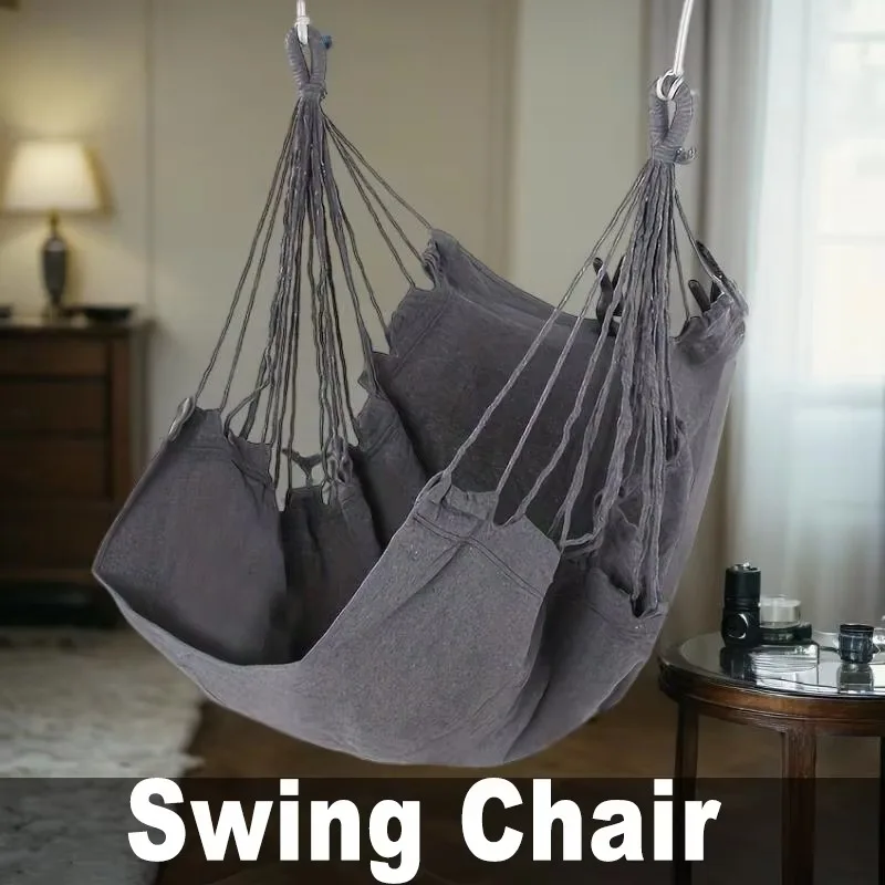 Outdoor Rocking Chair Fabric Hammock Canvas Leisure Swing Chair Dormitory Portable Folding Hanging Chairs Outdoor Furniture 1PC rattan swing chair
