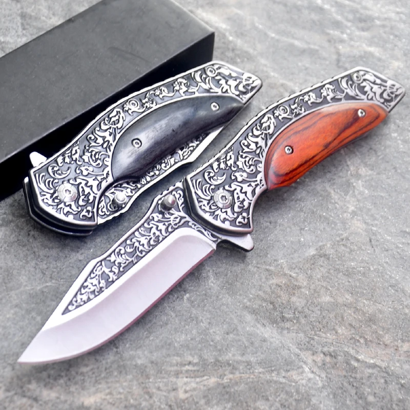 

8.58'' Damascus Steel Knives Military Tactical High Hardness Folding Blade Knife Survival Camping Outdoor EDC Tool Hunting Knife