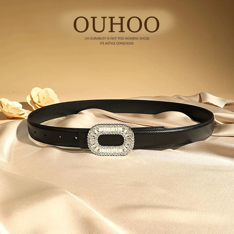 slim fit dress slacks Glitter PU Leather Belt
