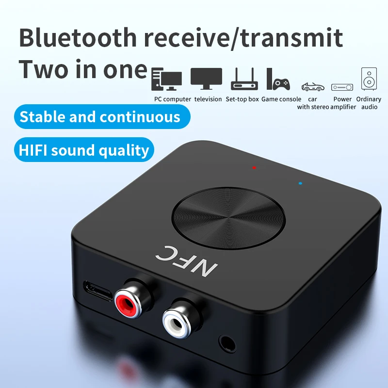 Приемник-передатчик Bluetooth 5 0 3 мм AUX Поддержка NFC RCA HiFi беспроводной адаптер