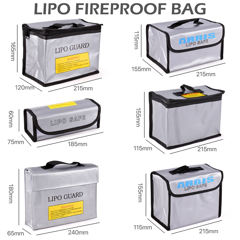 Sa0feb6bdea7949e189e33d2c68597121o Lipo Guard Safety Bag Fireproof Explosion-Proof Portable Lipo Safety Bag 215*115*155mm for RC FPV Racing Drone Car Battery Safe