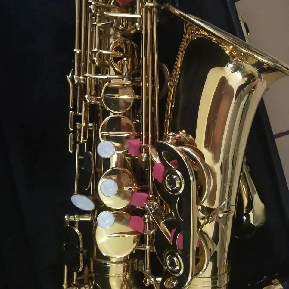 Gold-flat E-tone professional Alto sax brass gold-plated 901 original one-to-one alto saxophone professional-grade tone