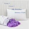 Shredded Memory Foam Pillows for Sleeping 2 Pack - Cooling Bed Pillows Standard Size Set of 2 - Firm Pillow for Side 3