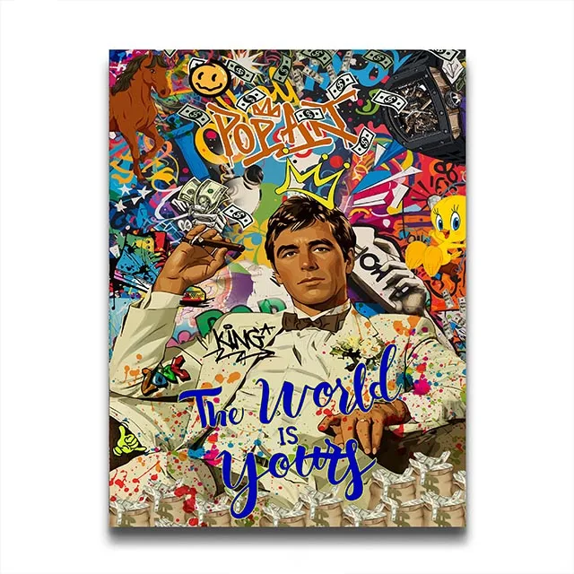 Bold Urban Graffiti Art Print - Retro 80s Street Style Canvas Decor