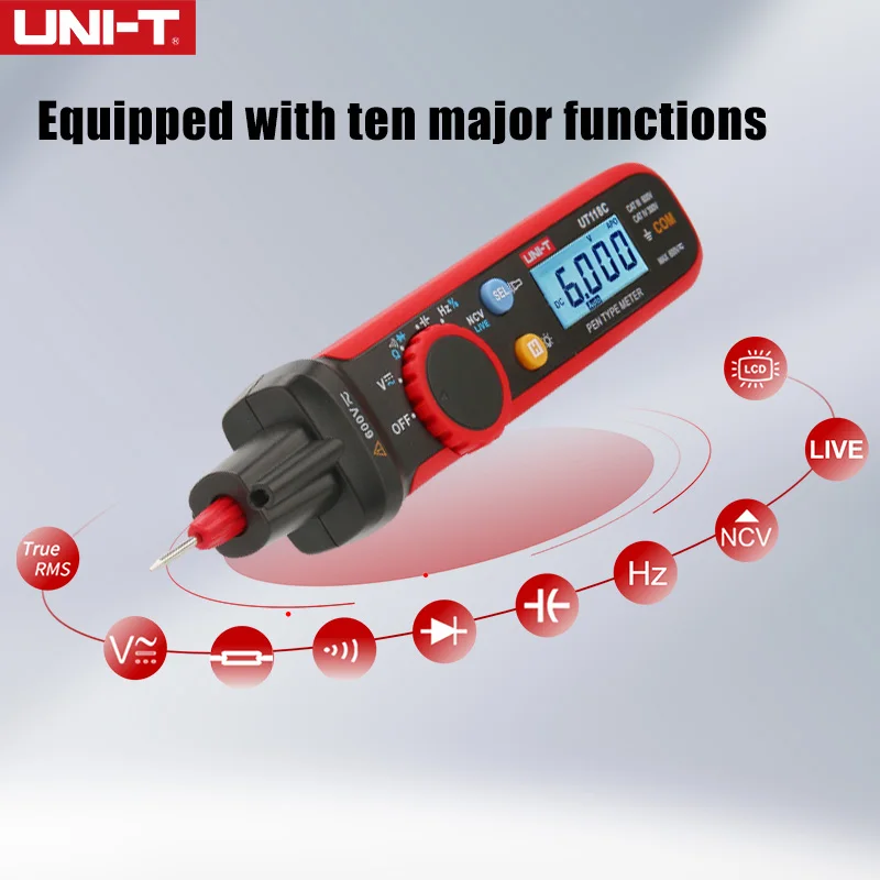 UNI-T  AC DC   ̿ Ӽ ׽ ,  Ƽ   6000 īƮ, UT118C