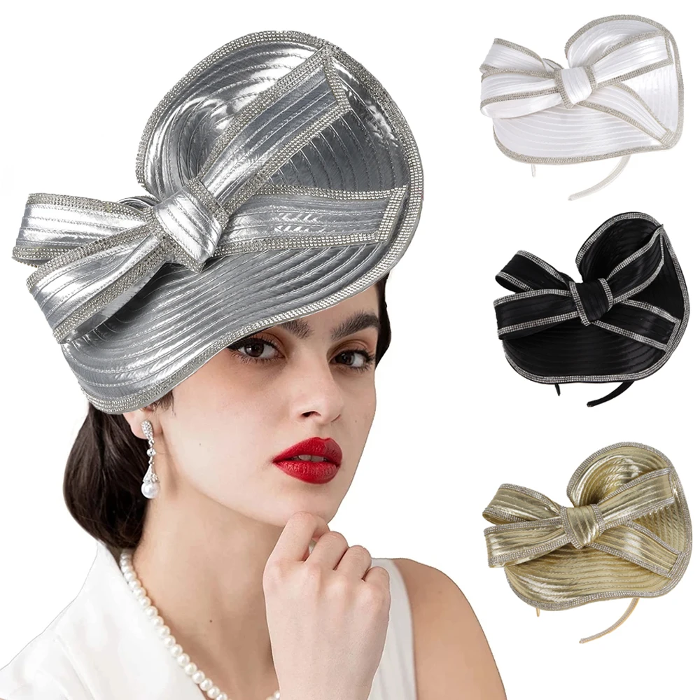 Women Fascinators Millinery Hat Party Wedding Hat Wide Brim Fedora Kentucky Derby Headpiece Church Hair Accessories Headwear