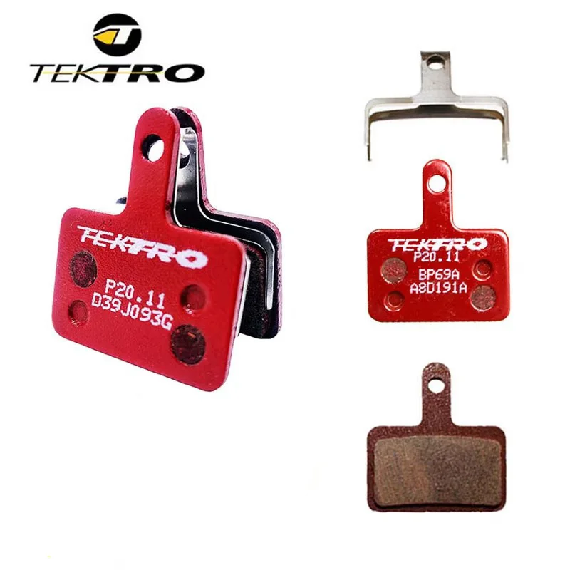 4 Pastiglie Freno A Disco TEKTRO P20.11 In Ceramica Per MTB Con Molla - Rosse, Nuove Senza Scatola