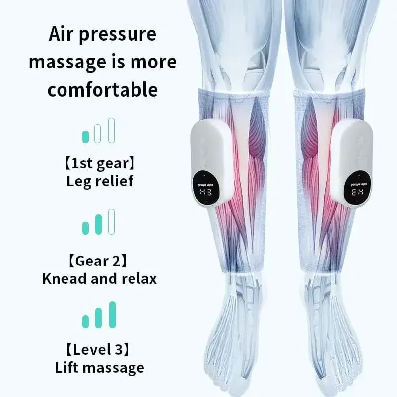 Leg Massager with Heat and Compression, Legs Massage for Circulation and Pain Relief , Heating Calf Leg Air Compression Massager