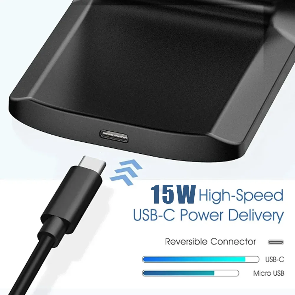 Wireless Fast Charger For iPhone 16 15 14 13 12 ProMax11 Stand Fast Charging Charger for Samsung Note 20/10 S24 Ultra Foldable SHOP