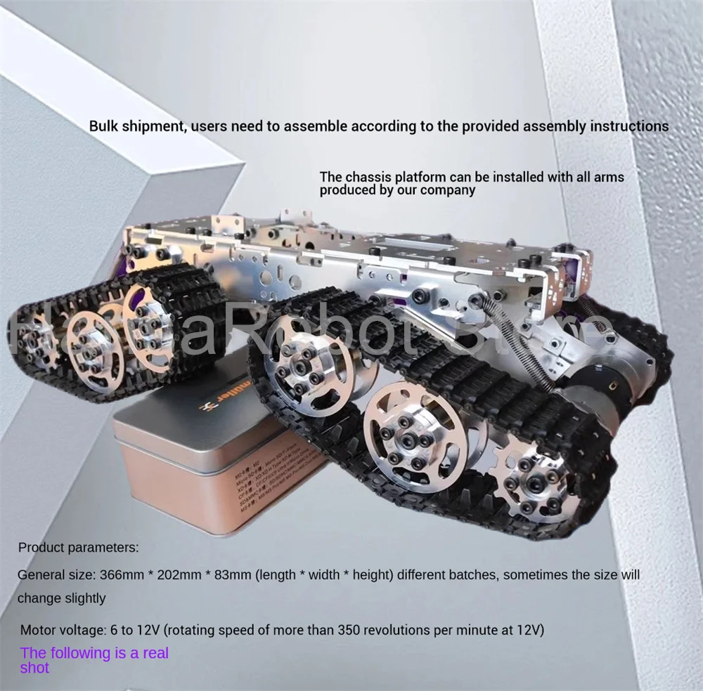 5KG zatížení kov otřes absorbér komora podvozek s housenka dvojí stejnosměrný motorový chytrý pásový auto trať podvozek WIFI auto