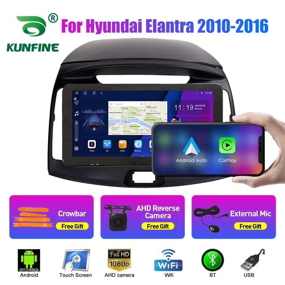 

10.33 Inch Car Radio For Hyundai Elantra 2011-16 2Din Android Octa Core Car Stereo DVD GPS Navigation Player QLED Screen Carplay