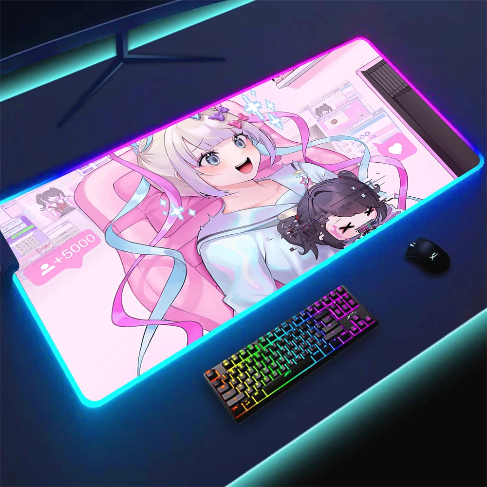 Oversized RGB LED Gaming Mouse Pad with Vibrant Design and Extended Surface (35.4x15.7in)