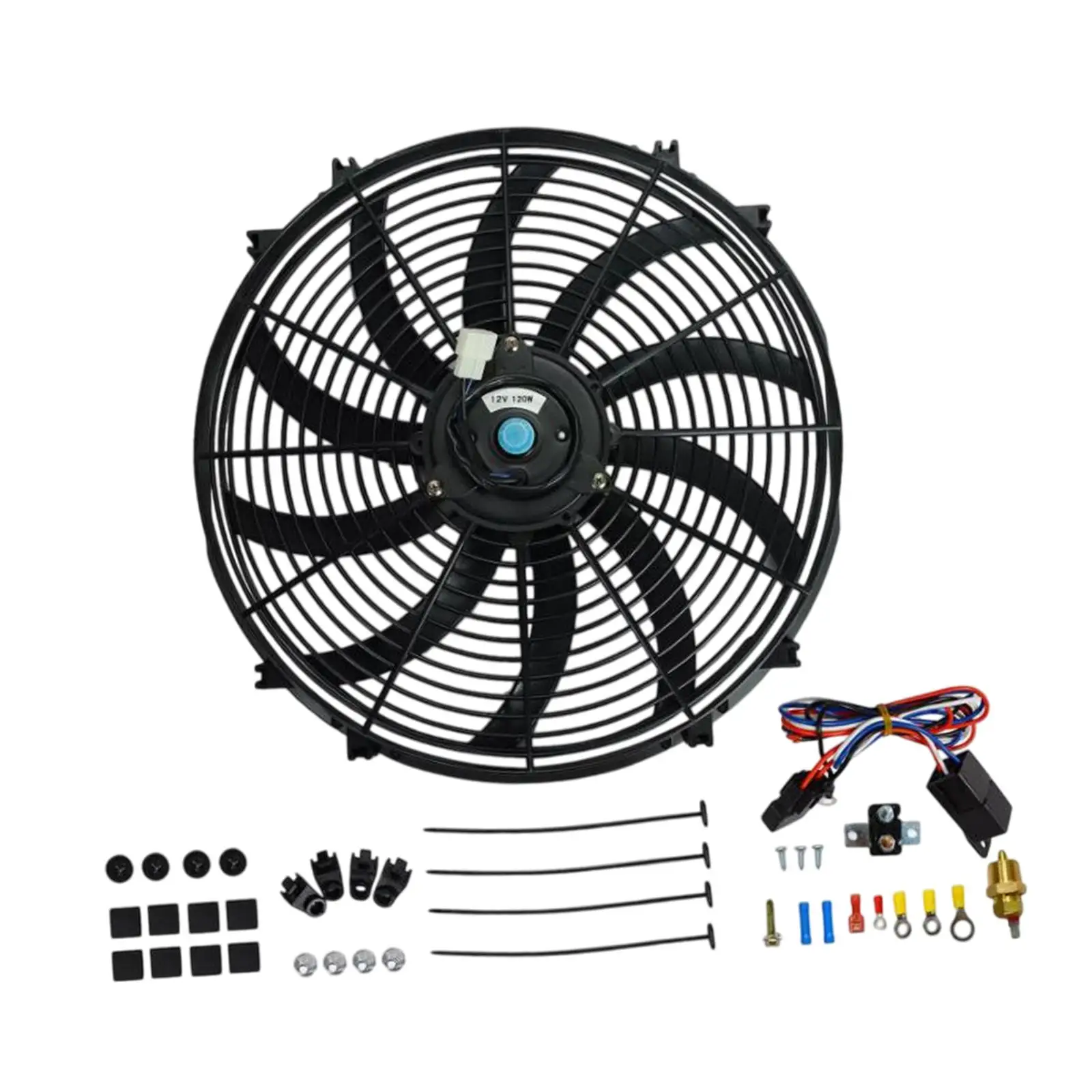 16" Slim Fan Push Pull Reliable Heavy Duty 12V Electric Radiator Cooling Fan