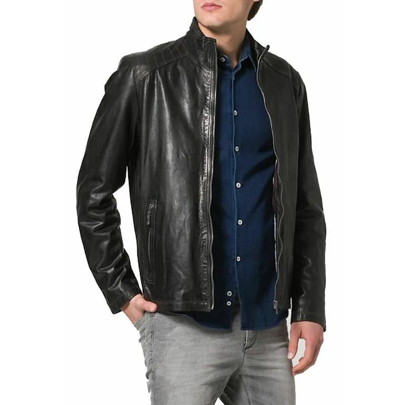 Men's Black Leather Stylish 100% Real Genuine Premium Leather Biker Jacket Fashion Trends