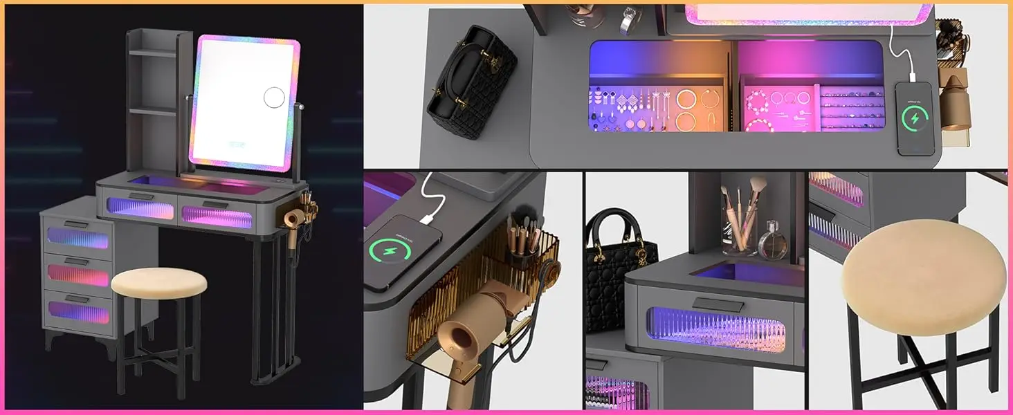 Makeup Desk with Storage