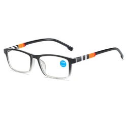 Ultra Light Fashionable Anti - Blue Light Reading Glasses with Spring Hinges - +400 (Black)