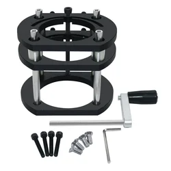 Adjustable Router Lift for Woodworking Benches - Precision DIY Tool with Insert Plate Lift Base (Black)