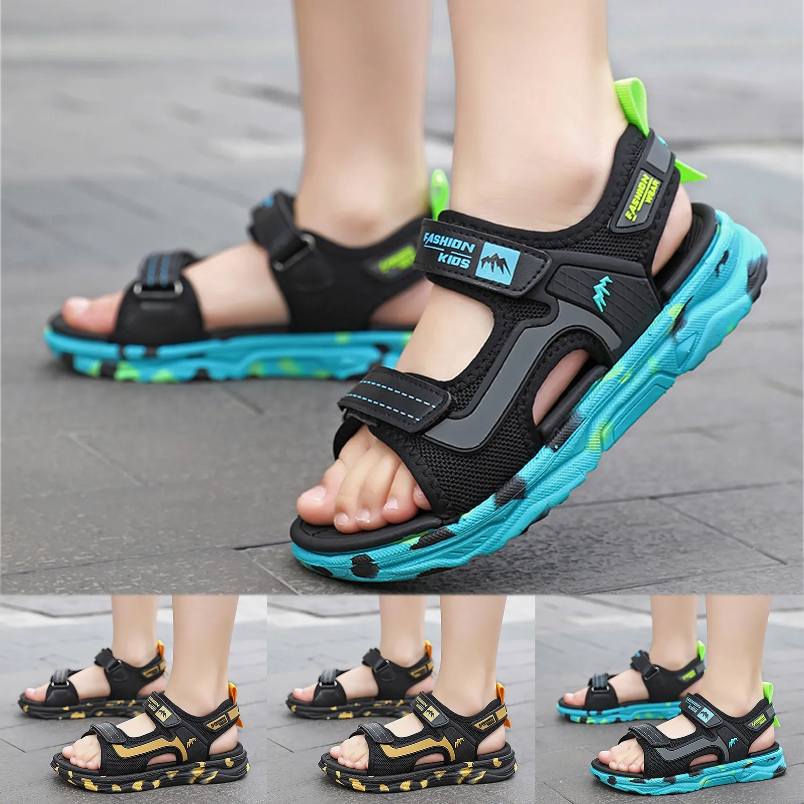 Kids Beach Sandals Fashion Soft Sole Sandals Comfortable Open Toe Sandals Outdoor Shoes 6 Toddler Shoes Boys 3