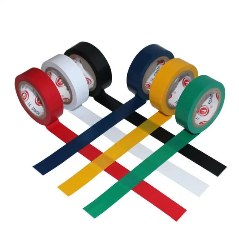 Colored Electrical Tape Waterproof High-viscosity PVC Electrical Insulation Tape Automotive Wiring Harness Vinyl Tape 1 Roll 9M